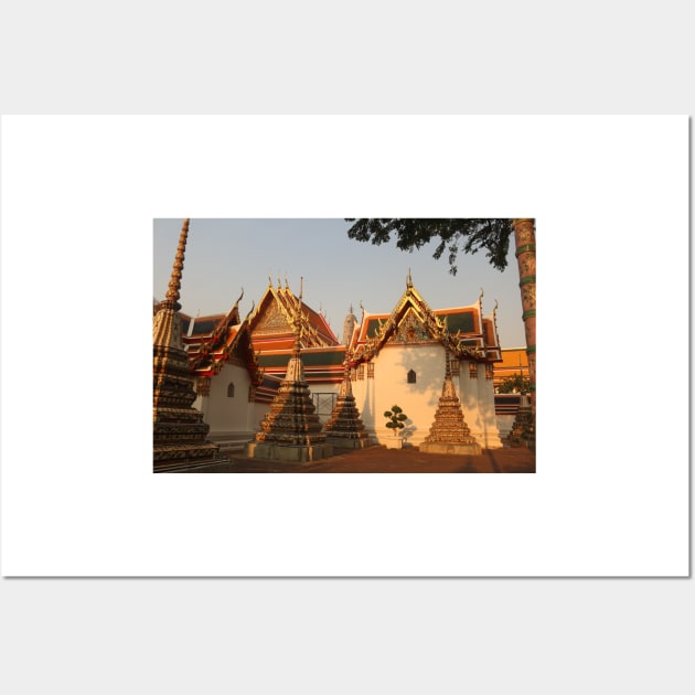 A group of small stupa at Phra Chedi Rai in Wat Pho temple complex, Bangkok H Wall Art by kall3bu